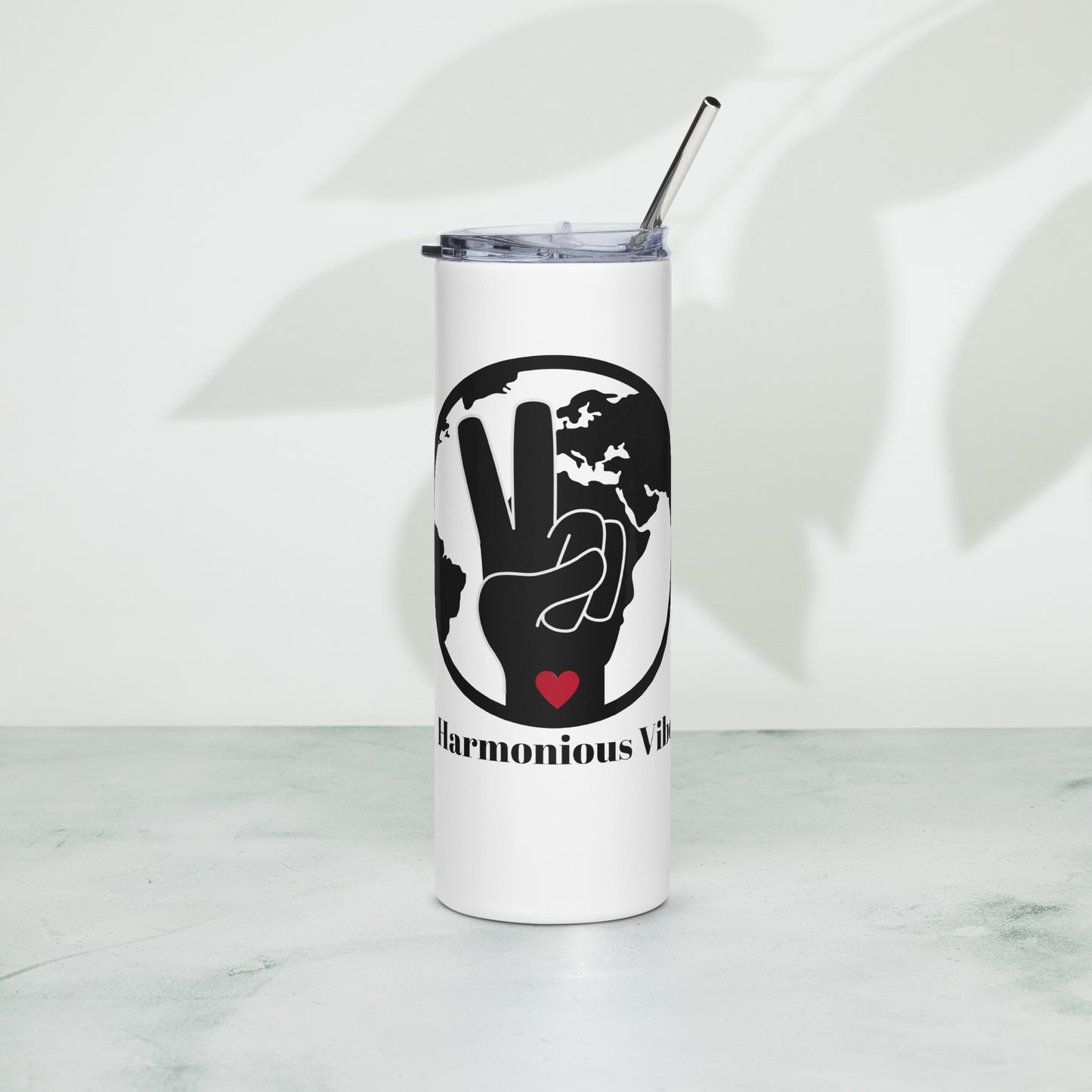HARMONIOUS VIBES LOGO Stainless steel tumbler