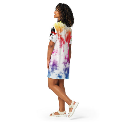 LOVE MORE TIE DYE T-shirt dress