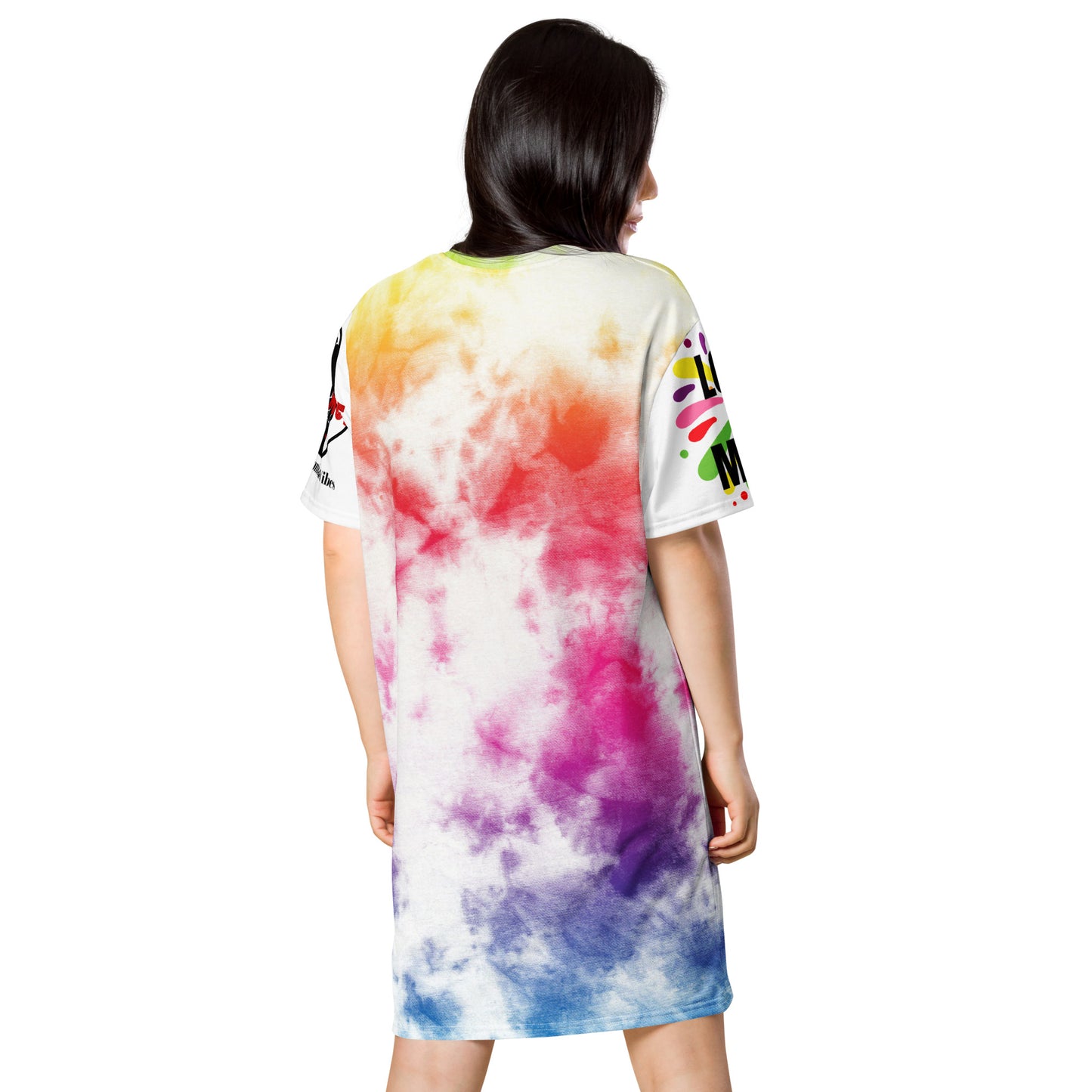 LOVE MORE TIE DYE T-shirt dress
