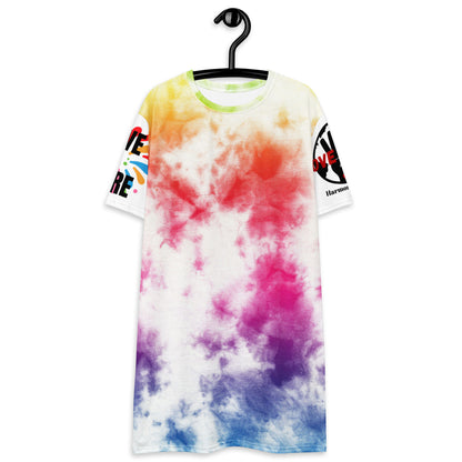 LOVE MORE TIE DYE T-shirt dress