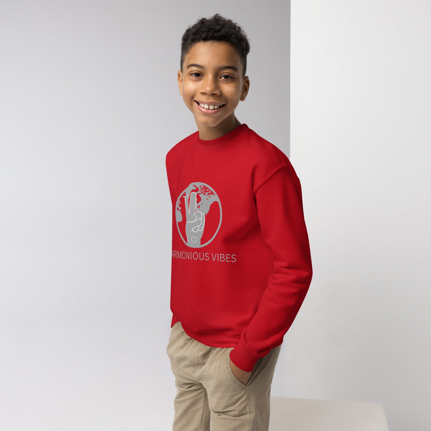 Youth "HARMONIOUS VIBES" crewneck sweatshirt