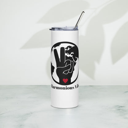 HARMONIOUS VIBES LOGO  Stainless steel tumbler