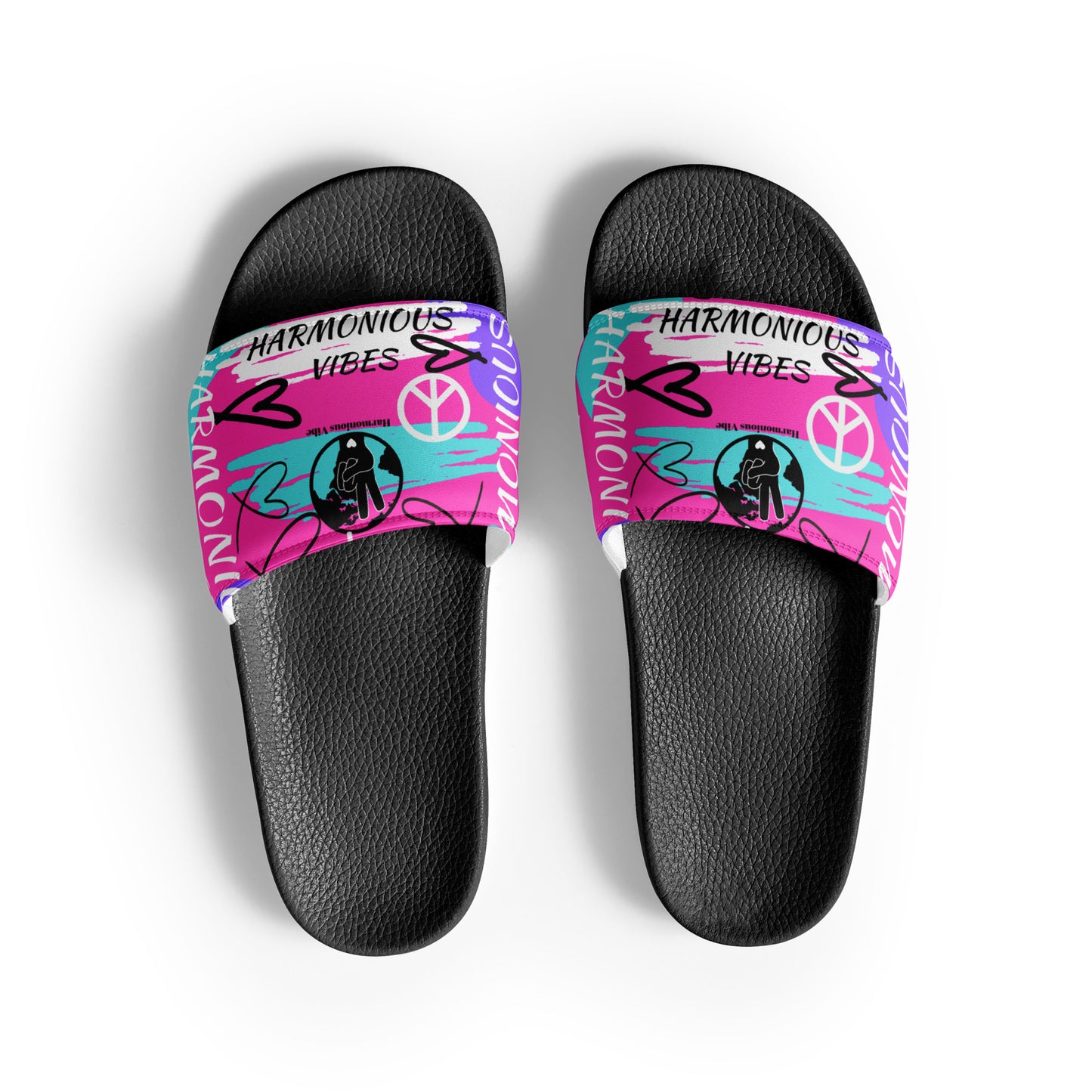 “PINK HARMONIOUS GRAFFITI” Women's slides